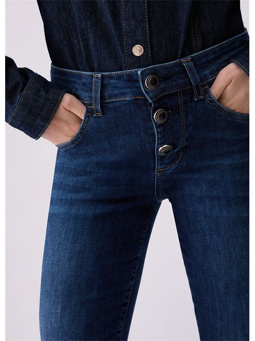 Jeans bootcut con bottoni gioiello LIU JO | UF6025D0328/79114